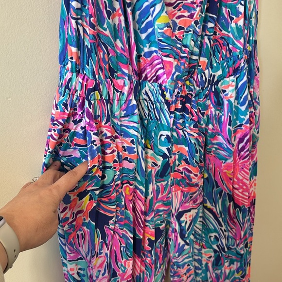 Lilly Pulitzer Ailsie Jumpsuit True Blue Seas Size Medium - Picture 5 of 10